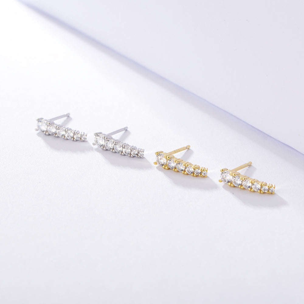 Minimalist Cute Bar Shape Zircon Stud Earring