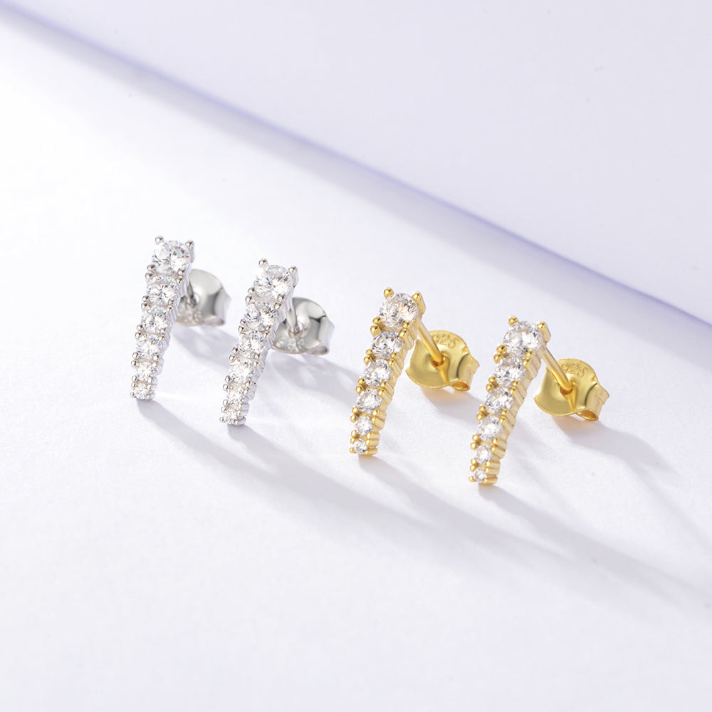 Minimalist Cute Bar Shape Zircon Stud Earring