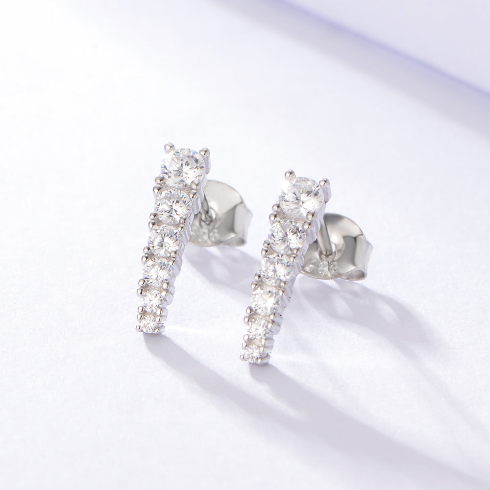 Minimalist Cute Bar Shape Zircon Stud Earring