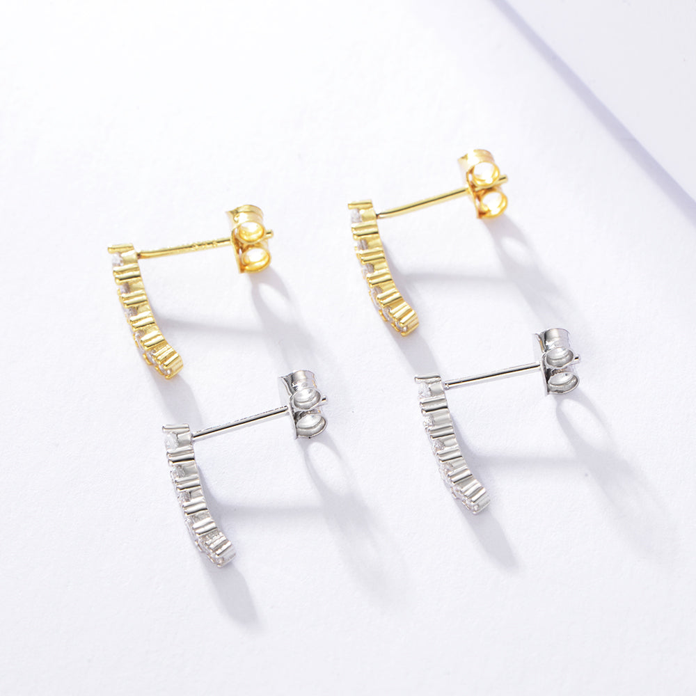 Minimalist Cute Bar Shape Zircon Stud Earring