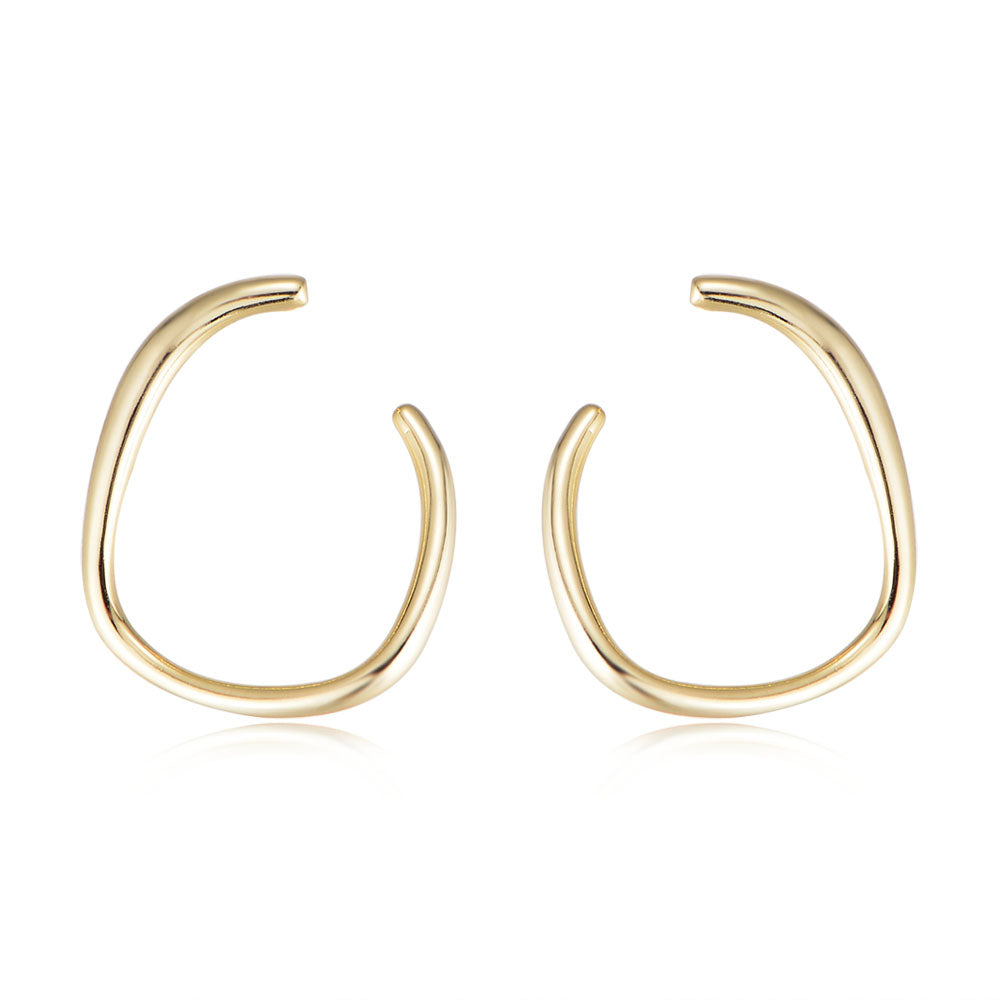 Irregularity Hoop Stud Earrings