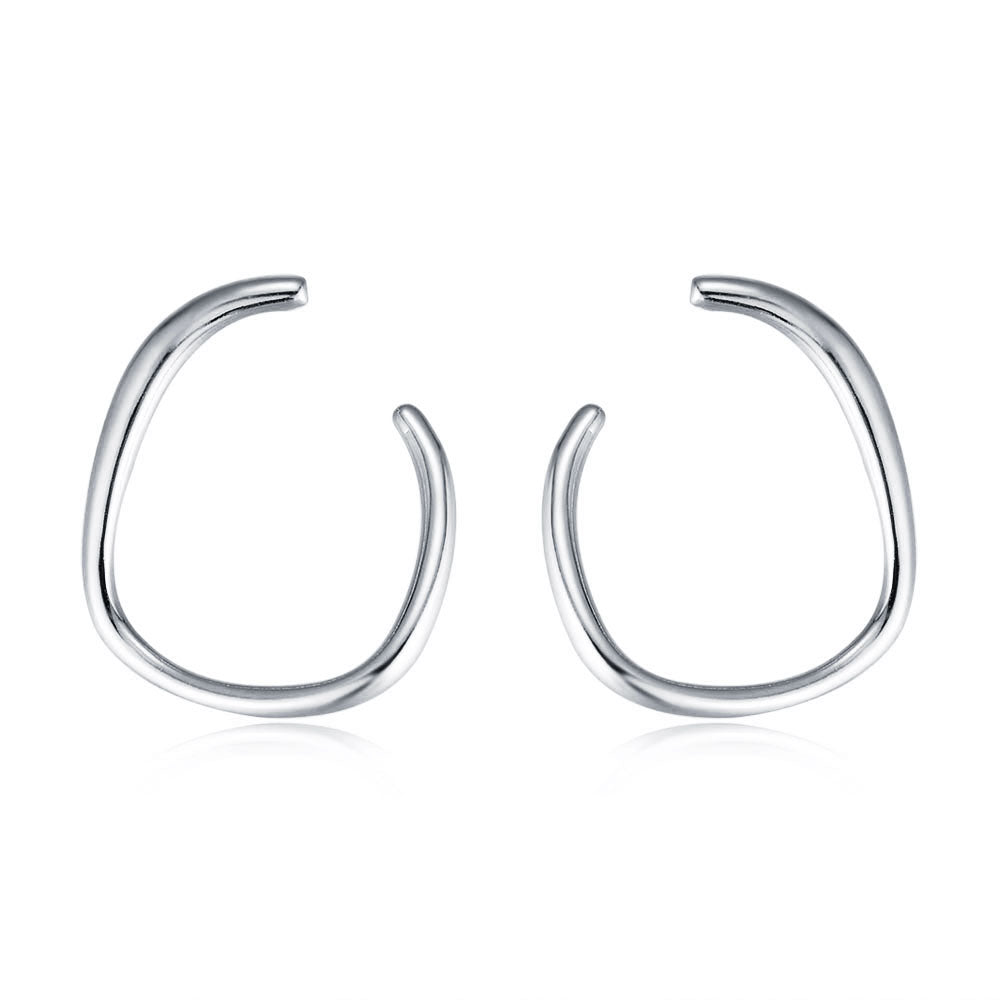 Irregularity Hoop Stud Earrings