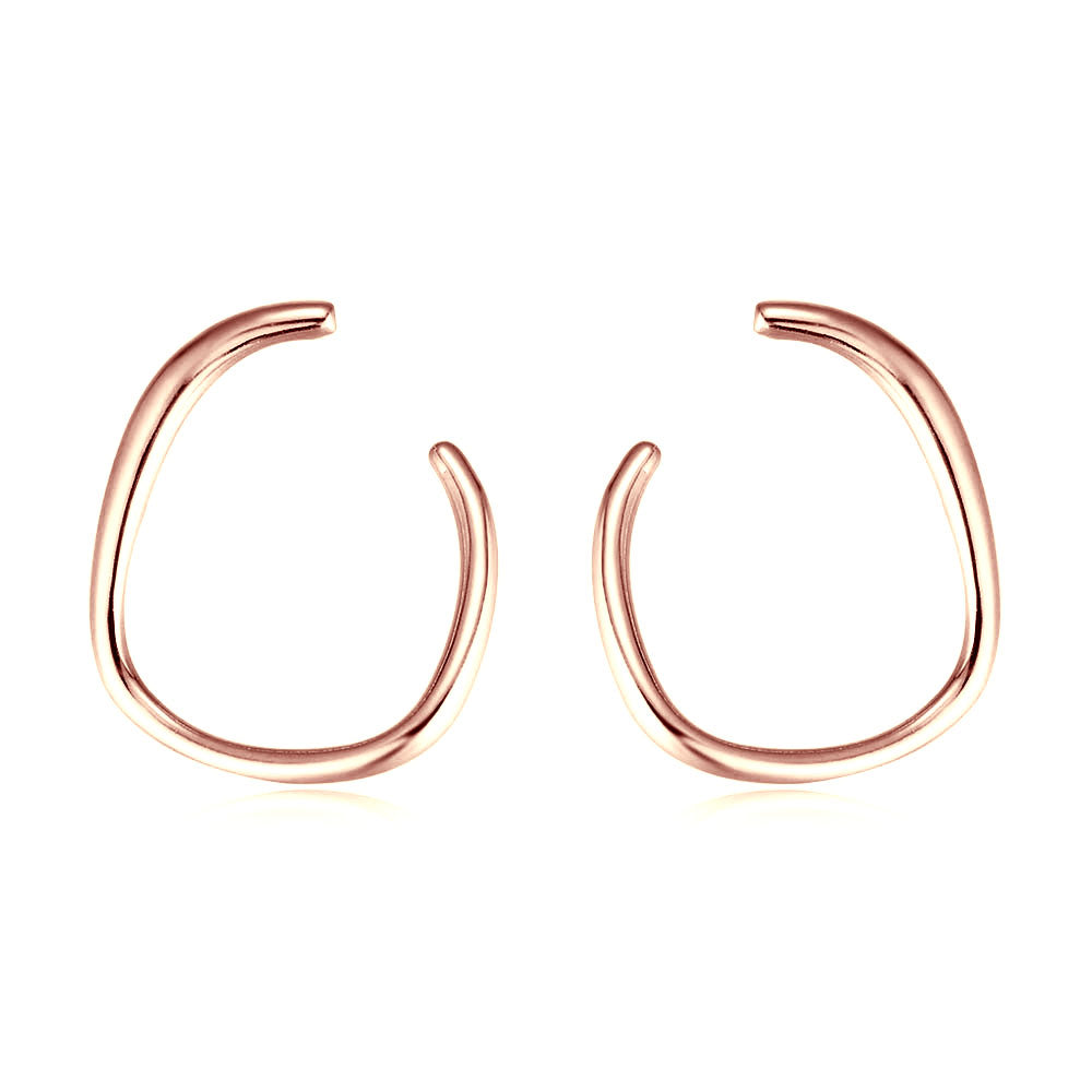 Irregularity Hoop Stud Earrings
