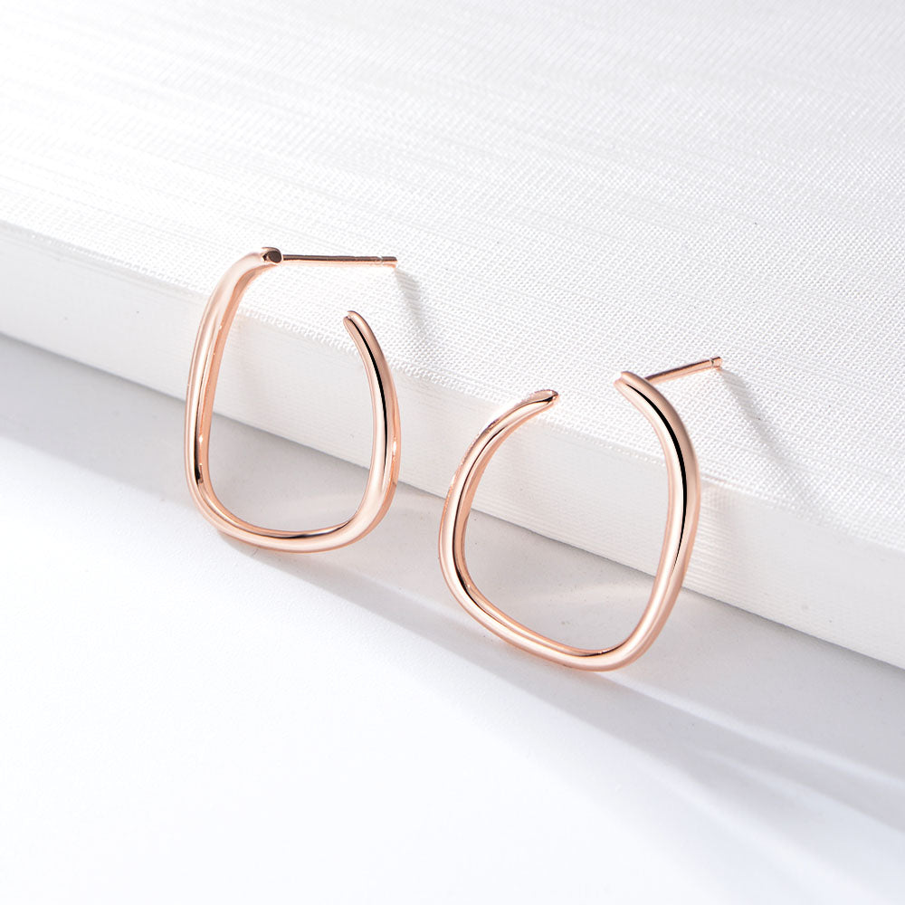 Irregularity Hoop Stud Earrings