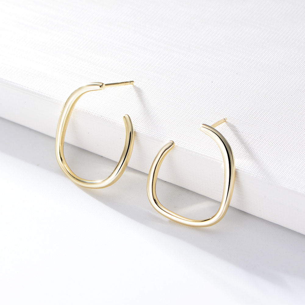 Irregularity Hoop Stud Earrings