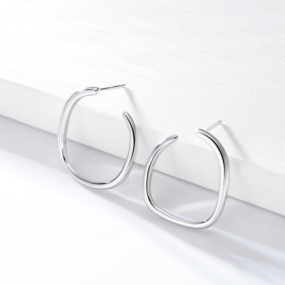 Irregularity Hoop Stud Earrings
