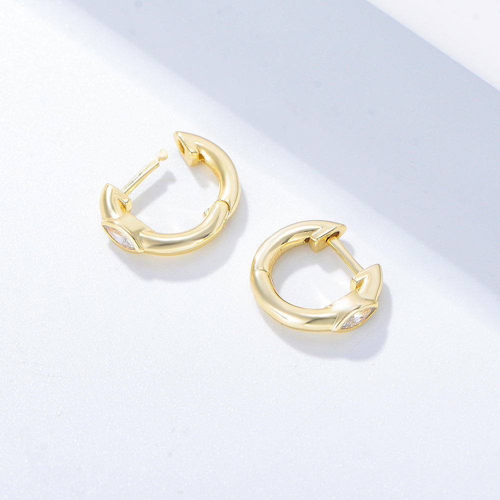 Marquise Zirconia Huggie Earrings
