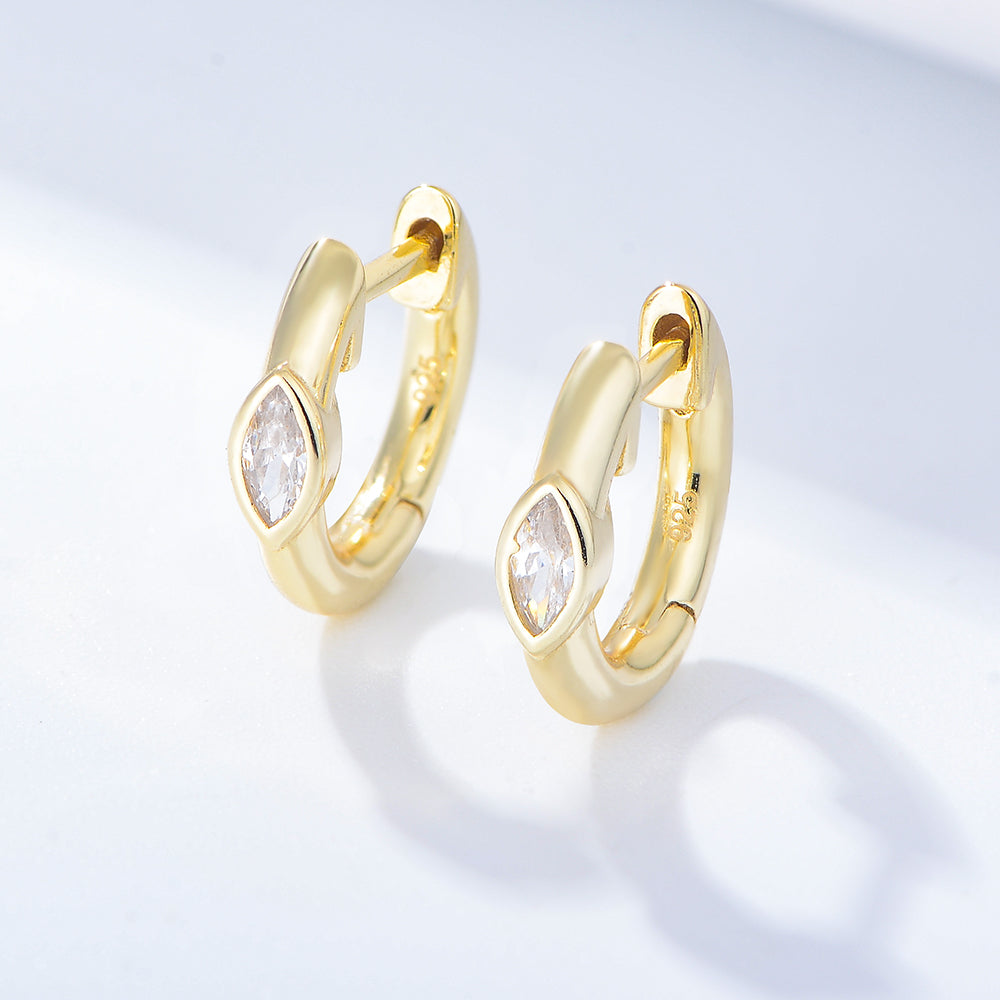 Marquise Zirconia Huggie Earrings