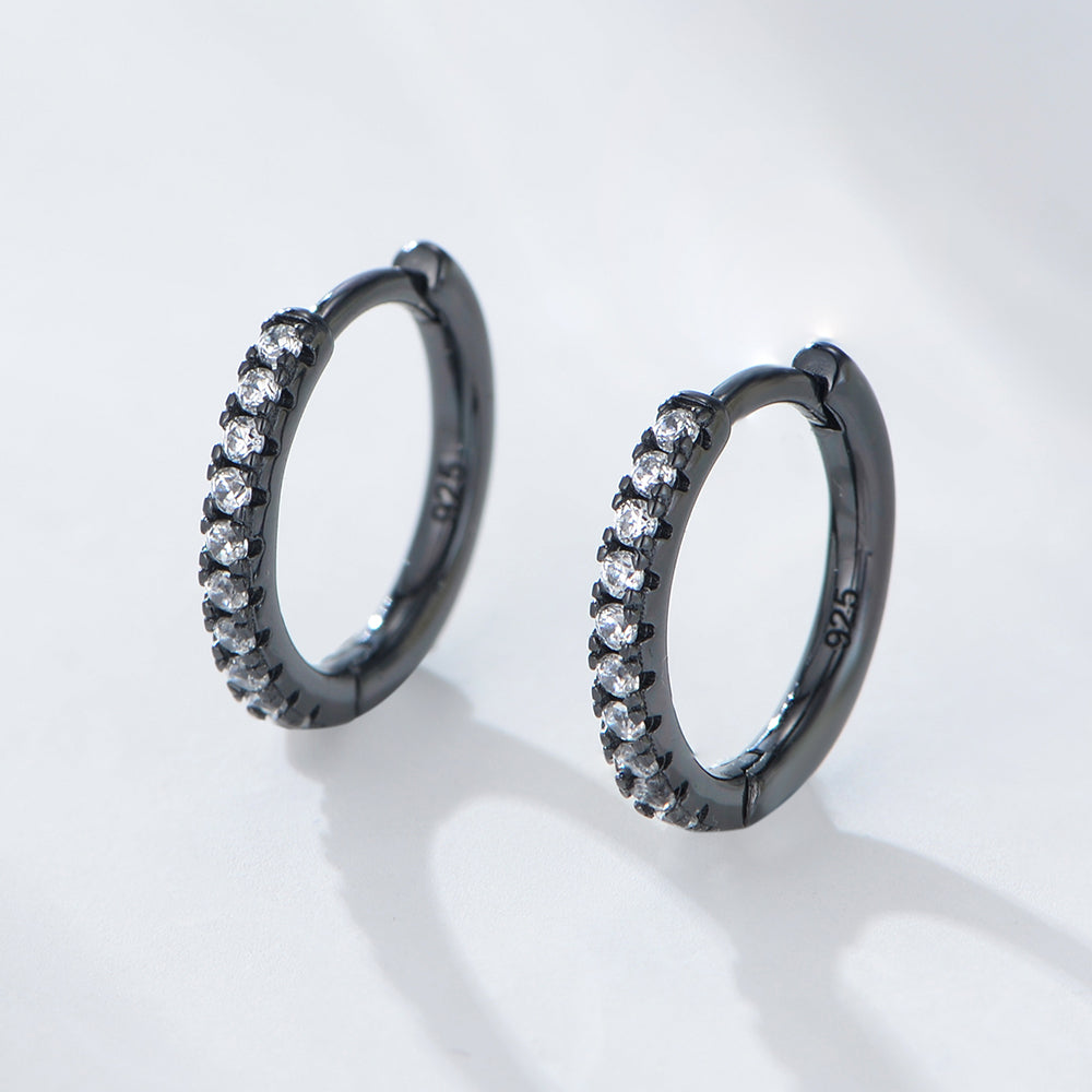 Fashion Jewelry Sterling Silver Cubic Zirconia Hoop Huggie Earrings