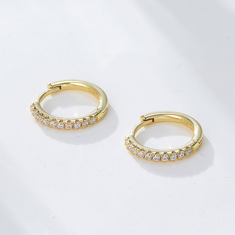 Fashion Jewelry Sterling Silver Cubic Zirconia Hoop Huggie Earrings