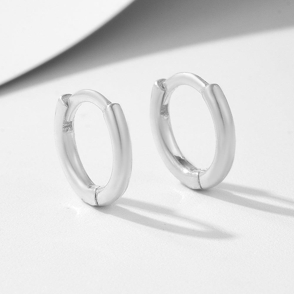 High Polish Plain Color Hoop Huggie Earrings