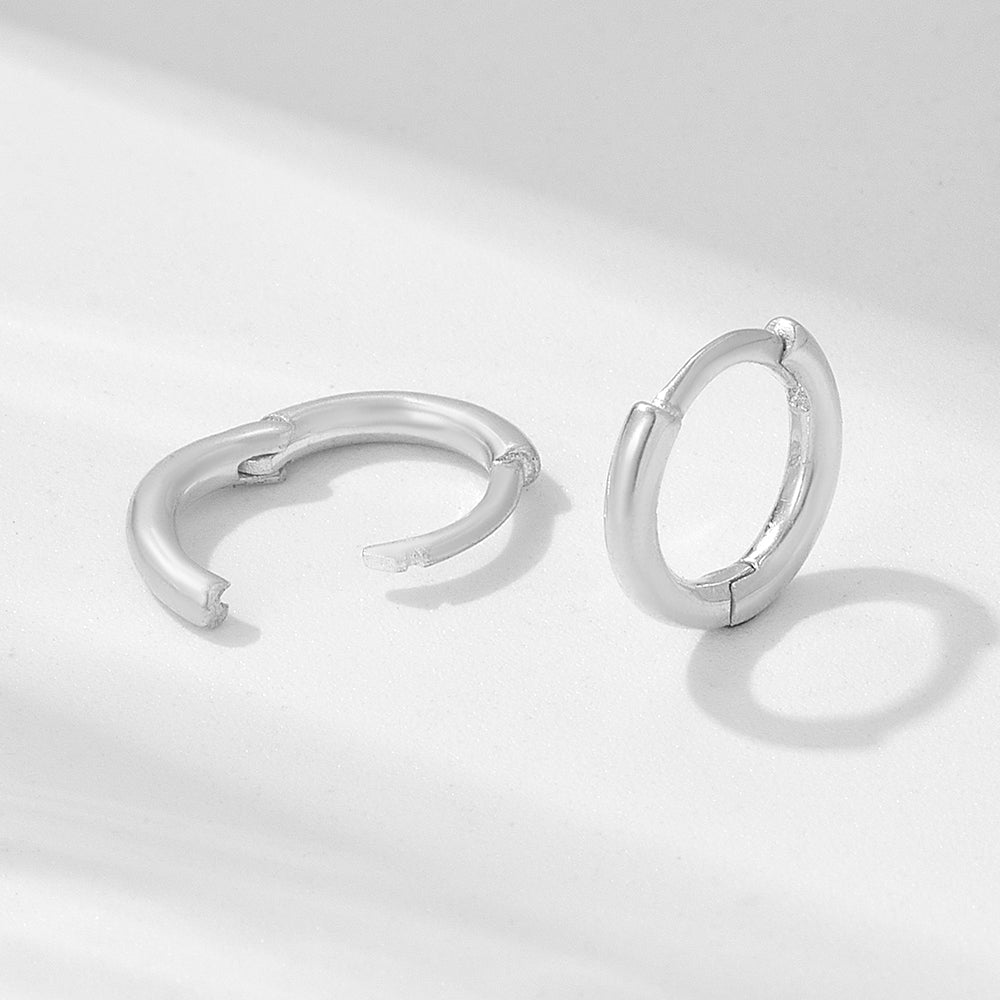 High Polish Plain Color Hoop Huggie Earrings