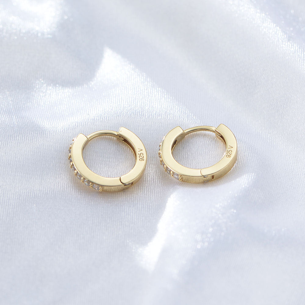 Simple Trendy Jewelry  Zircon Huggie Earrings
