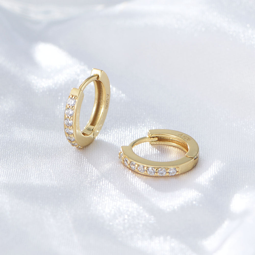 Simple Trendy Jewelry  Zircon Huggie Earrings