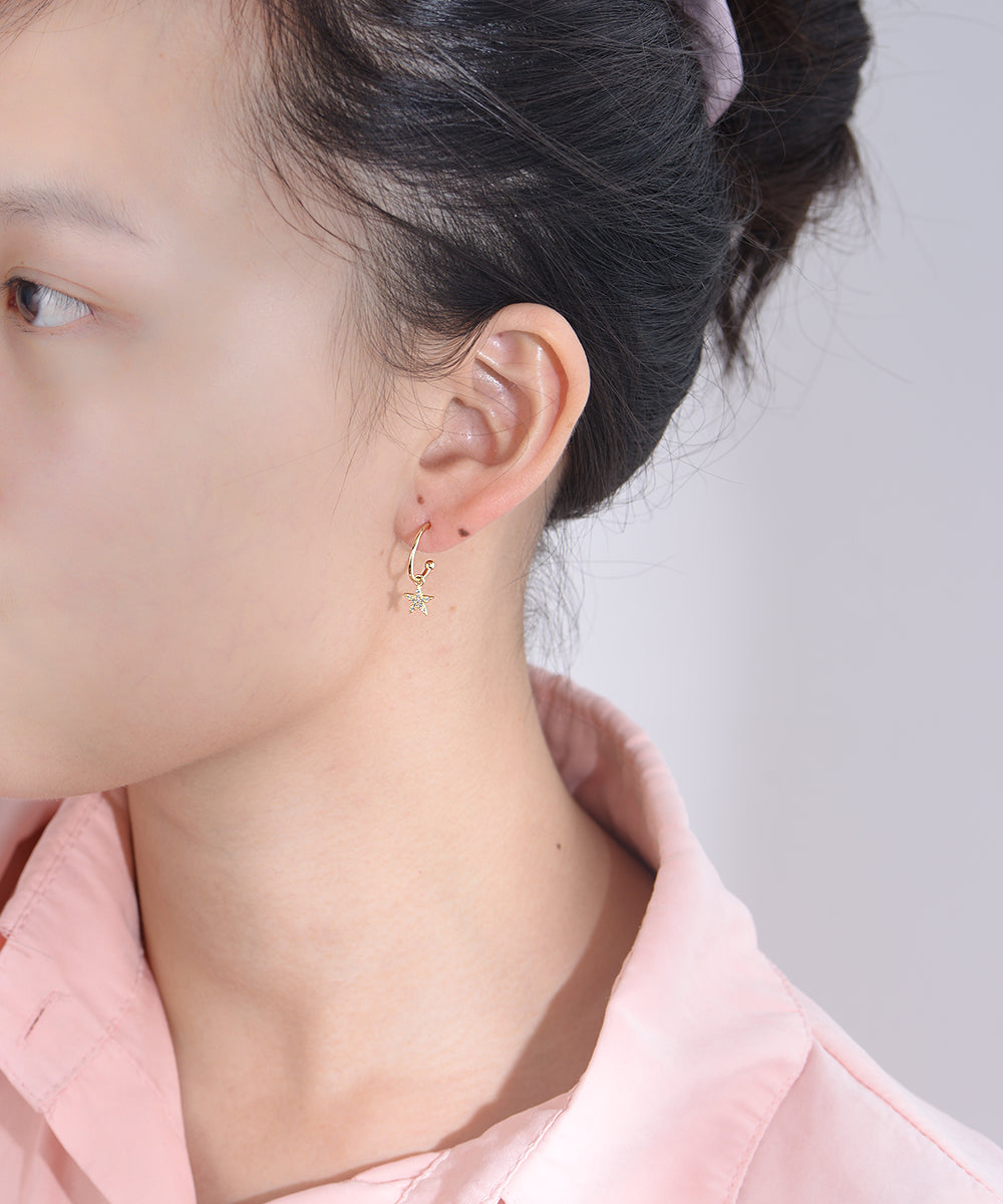 Fashion Gold Plated Jewelry Classic Moon Star Charm Stud Earrings