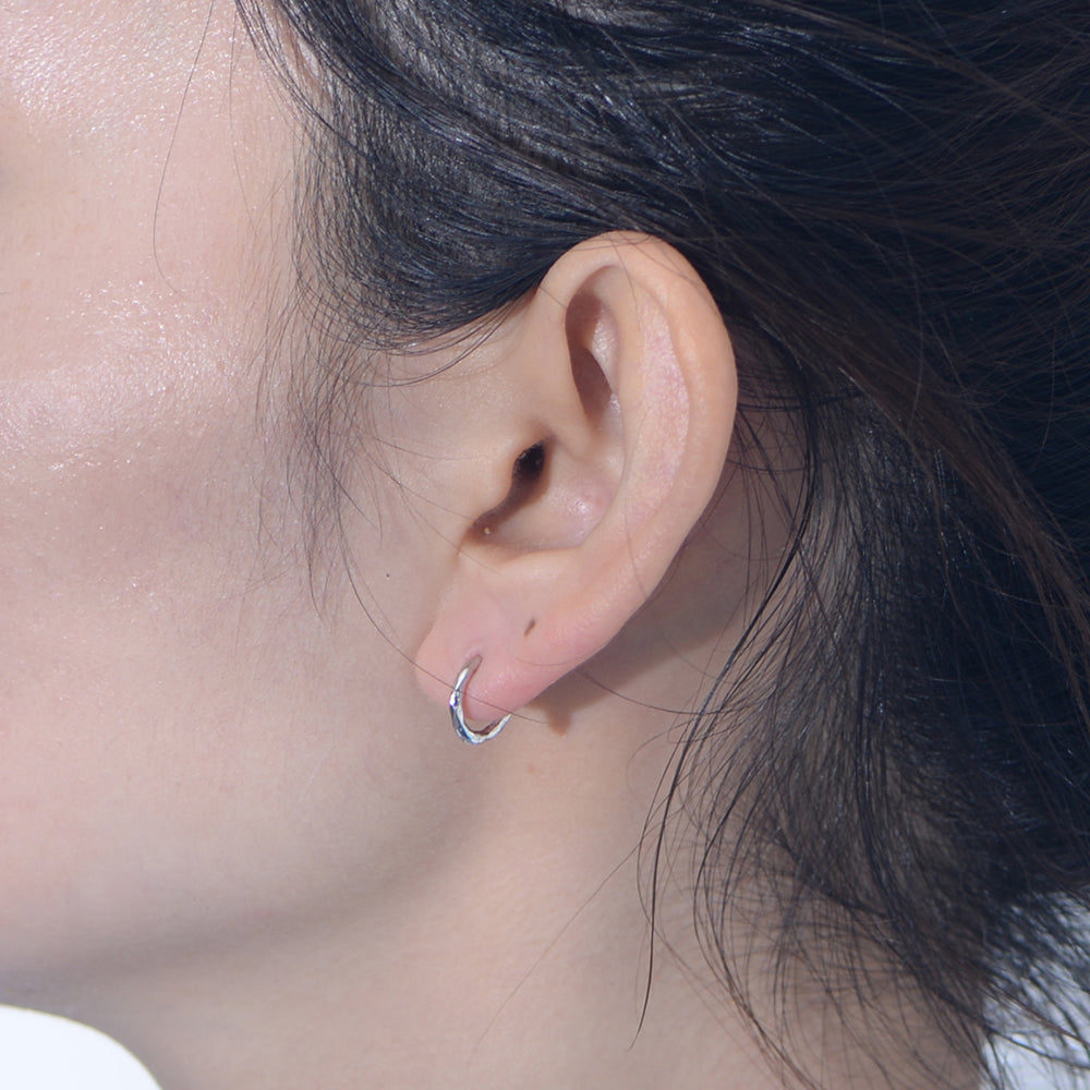 Simple  Irregular Polished Finish Huggie Earrings