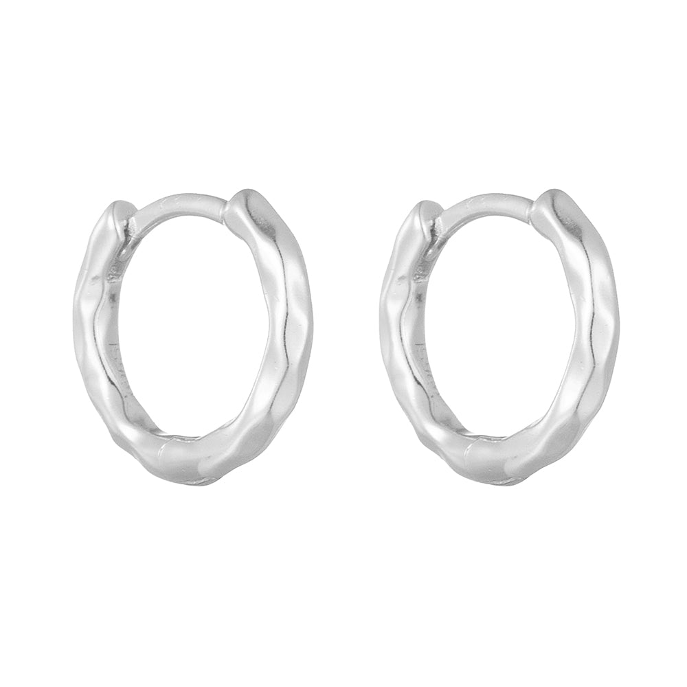 Simple  Irregular Polished Finish Huggie Earrings