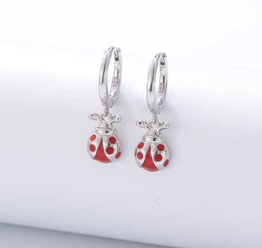 Trendy Ladybug Earrings Jewelry  Hoop Earrings