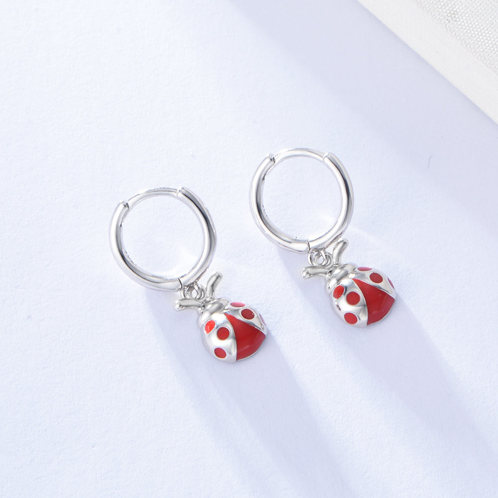 Trendy Ladybug Earrings Jewelry  Hoop Earrings