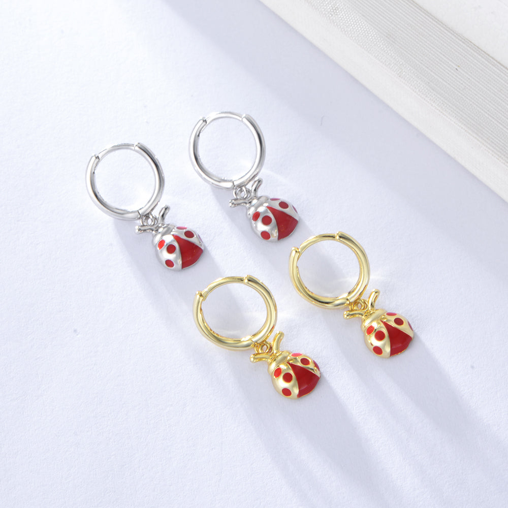 Trendy Ladybug Earrings Jewelry  Hoop Earrings