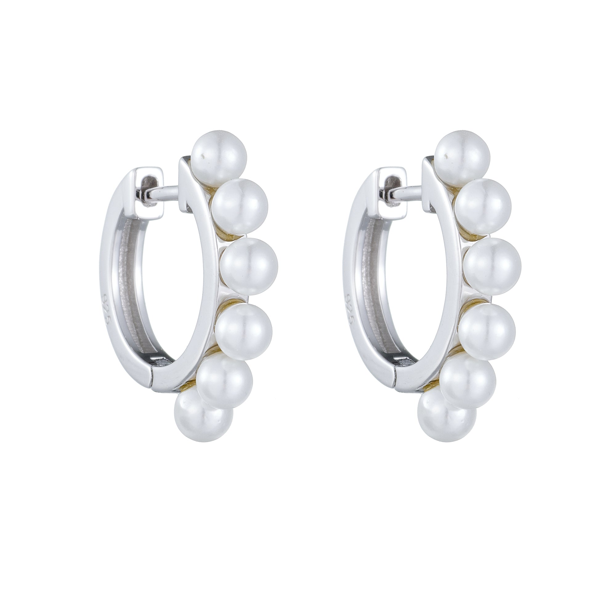 Fine Jewelry Pearl Hoop Huggie Earring