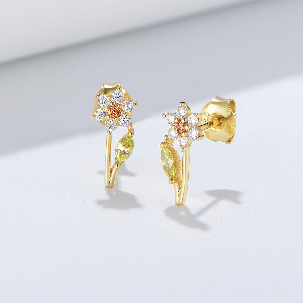 Fashion High Quality  Flower Stud Earrings