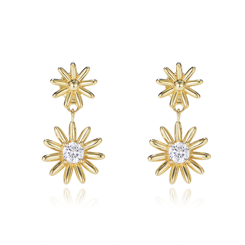 New Design  Summer Sunflower Daisy Stud Earrings