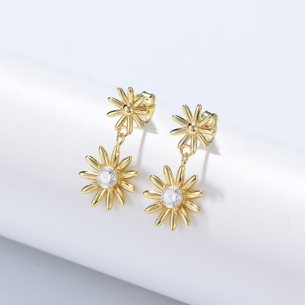 New Design  Summer Sunflower Daisy Stud Earrings