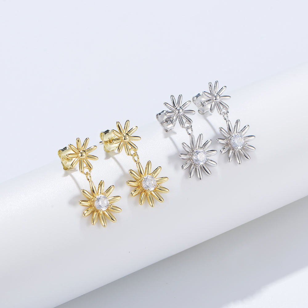 New Design  Summer Sunflower Daisy Stud Earrings