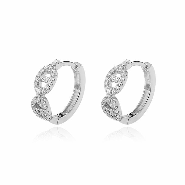 Pave CZ Pig Nose Huggie Earring