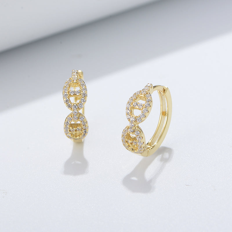 Pave CZ Pig Nose Huggie Earring