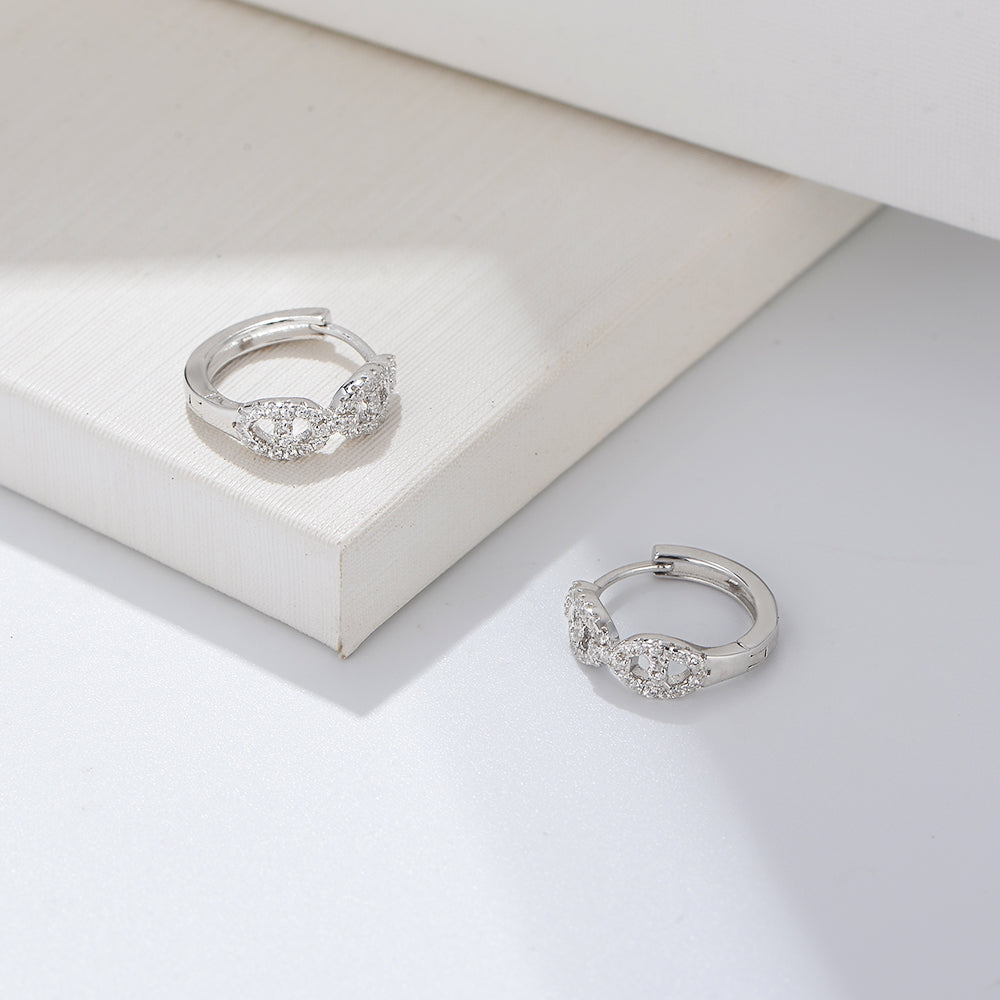 Pave CZ Pig Nose Huggie Earring