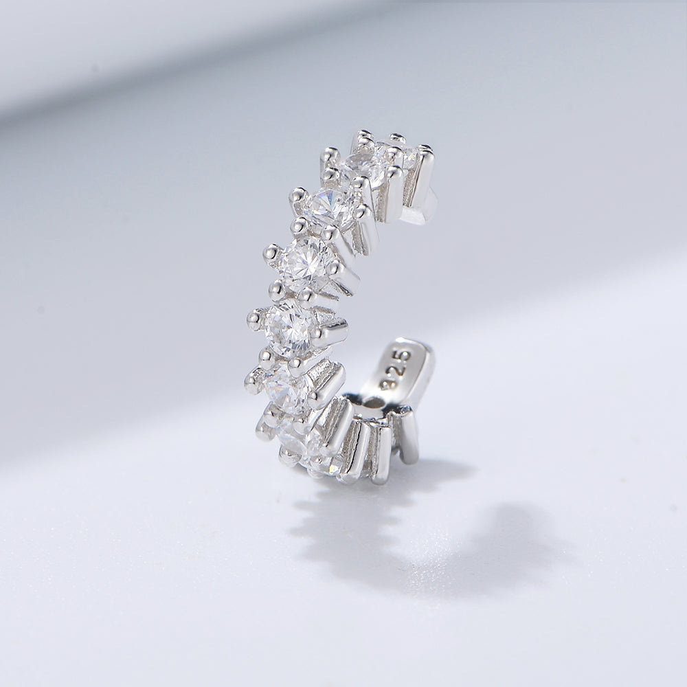 Elegant Gold Plated Zirconia No Piercing Cuff Earrings