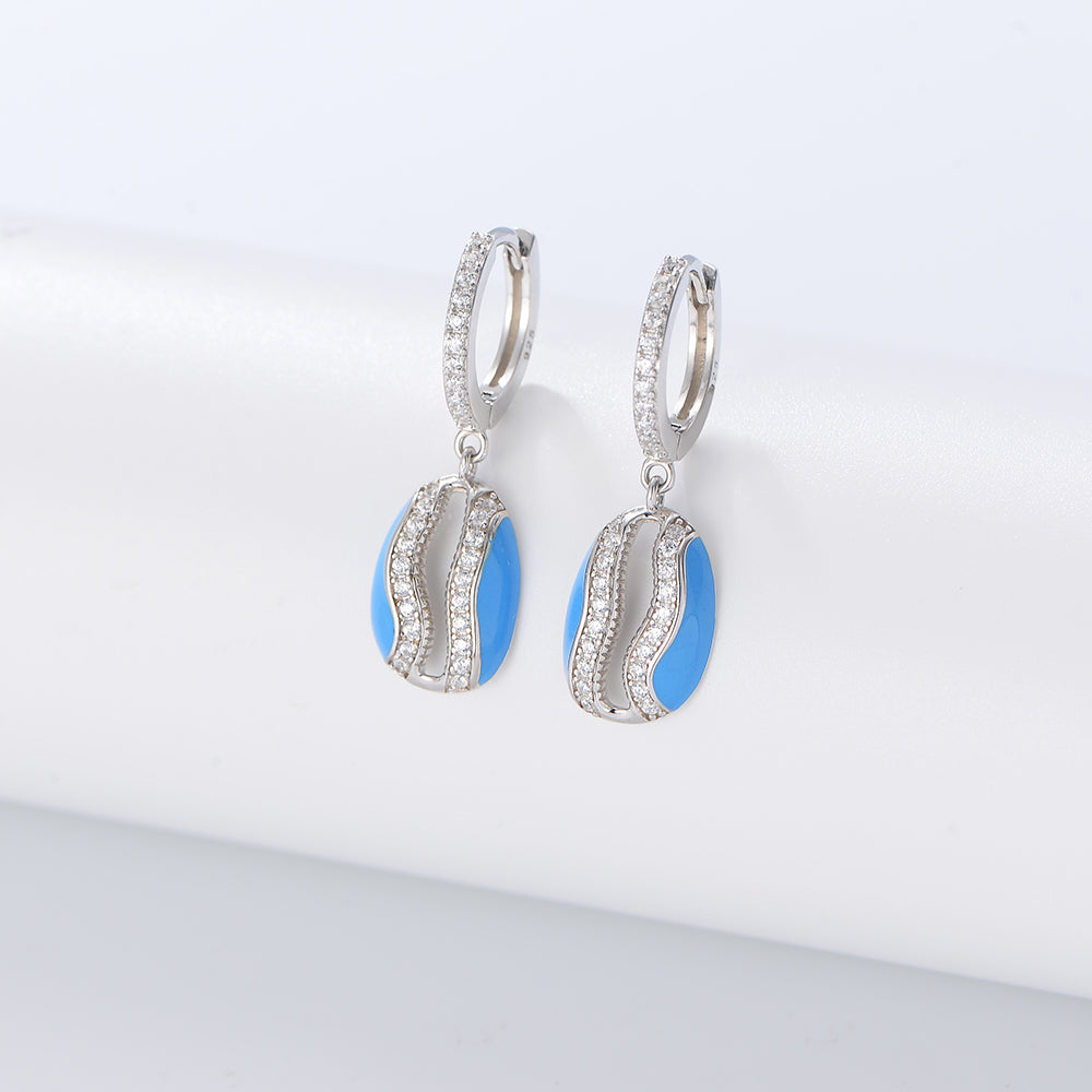 Fashion  Shell Enamel Hoop Earrings