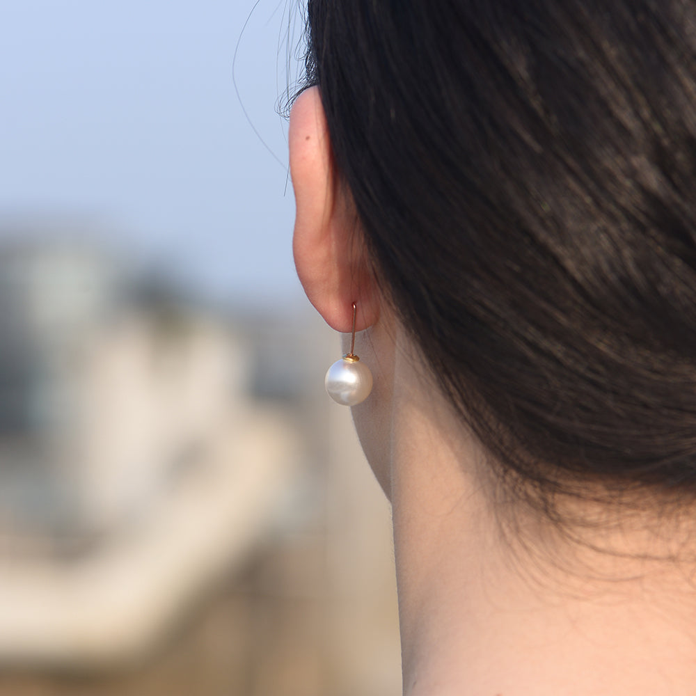 Trendy Heart Zirconia Pearl Stud Earrings