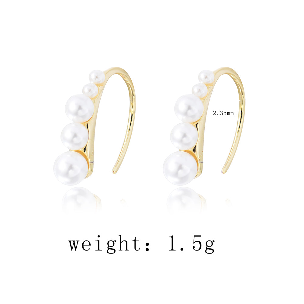 925 Silver Women Jewelry Pearl Hook Earrings