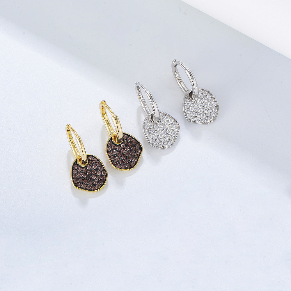 Pave Diamond CZ Charming Huggie Earrings