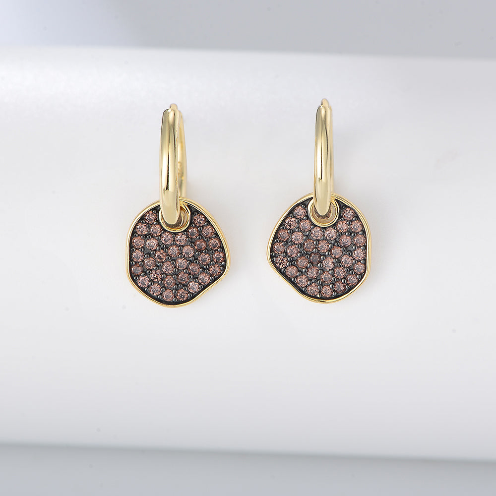 Pave Diamond CZ Charming Huggie Earrings