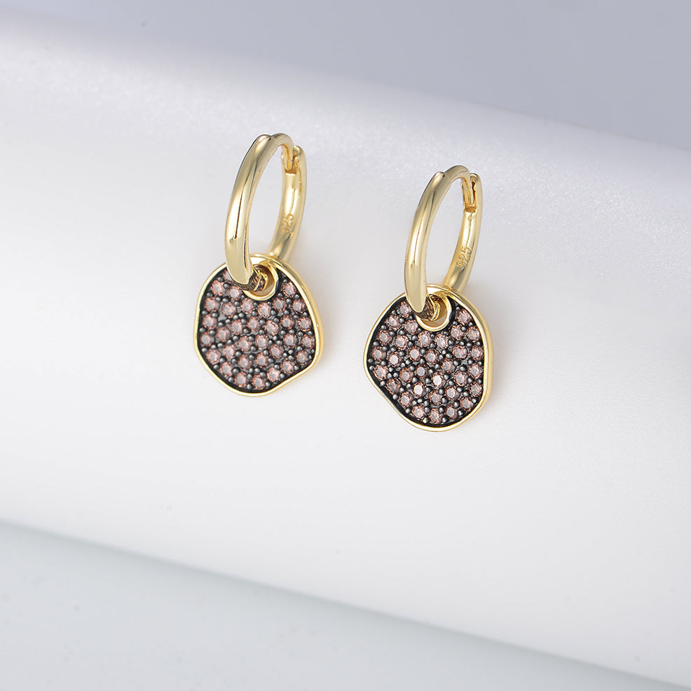 Pave Diamond CZ Charming Huggie Earrings