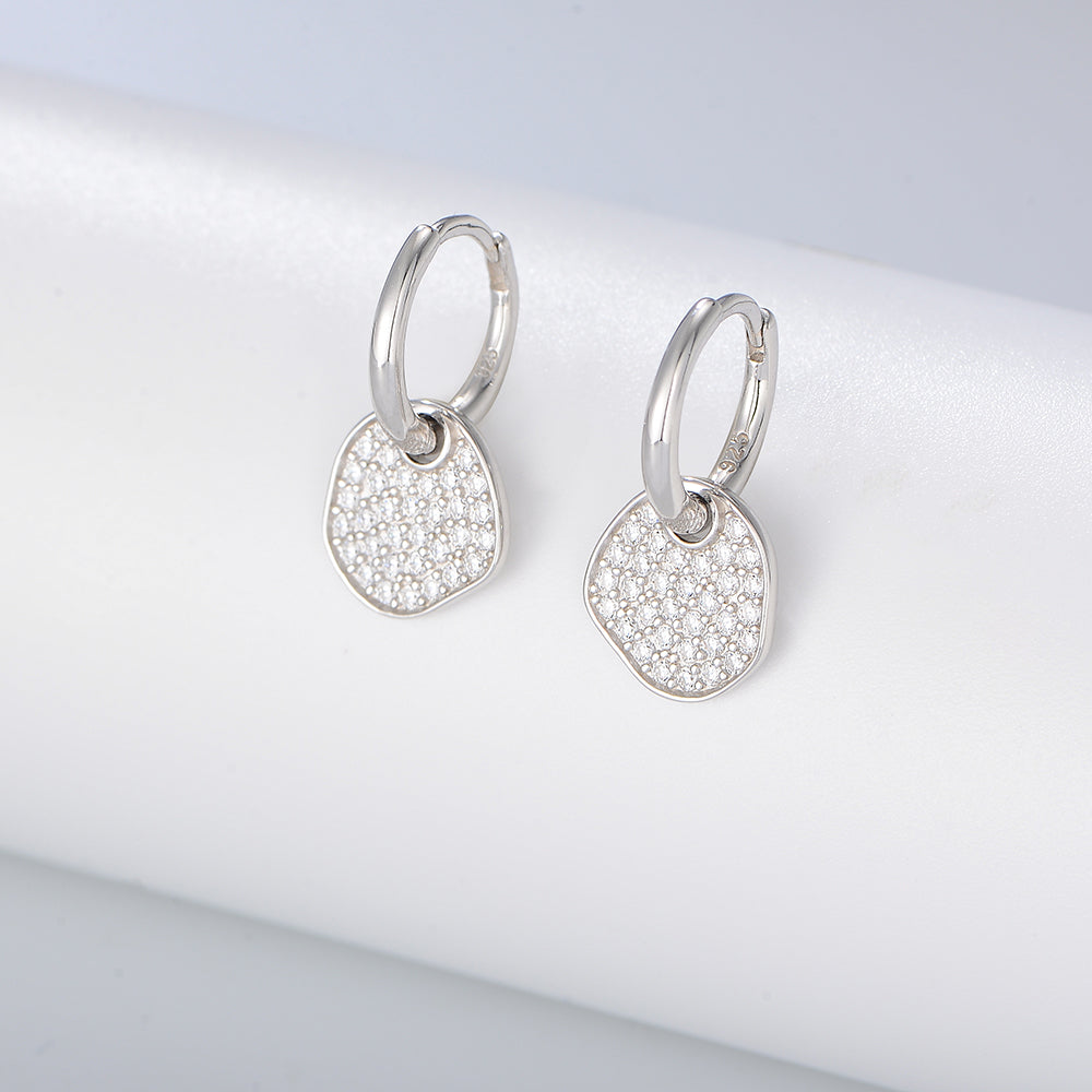 Pave Diamond CZ Charming Huggie Earrings