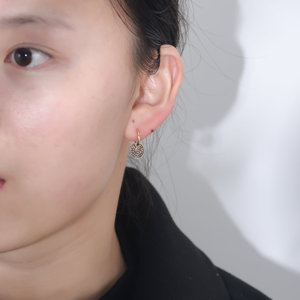 Pave Diamond CZ Charming Huggie Earrings