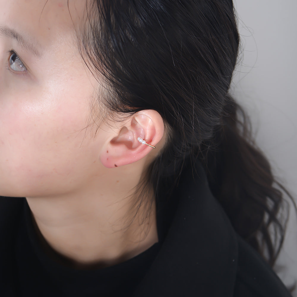 Fashion Jewelry  Round Pearl Cuff Earrings