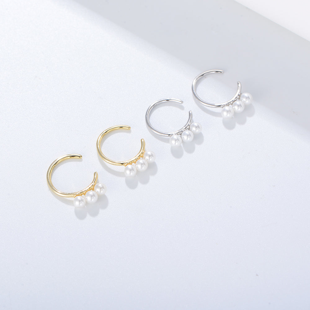 Fashion Jewelry  Round Pearl Cuff Earrings