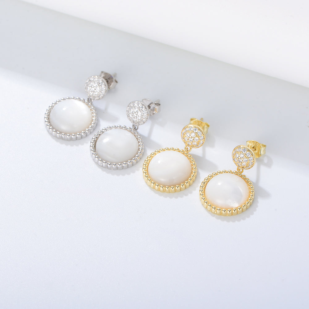 Fashion Zirconia Women Jewelry Shell Pearl Drop Earrings