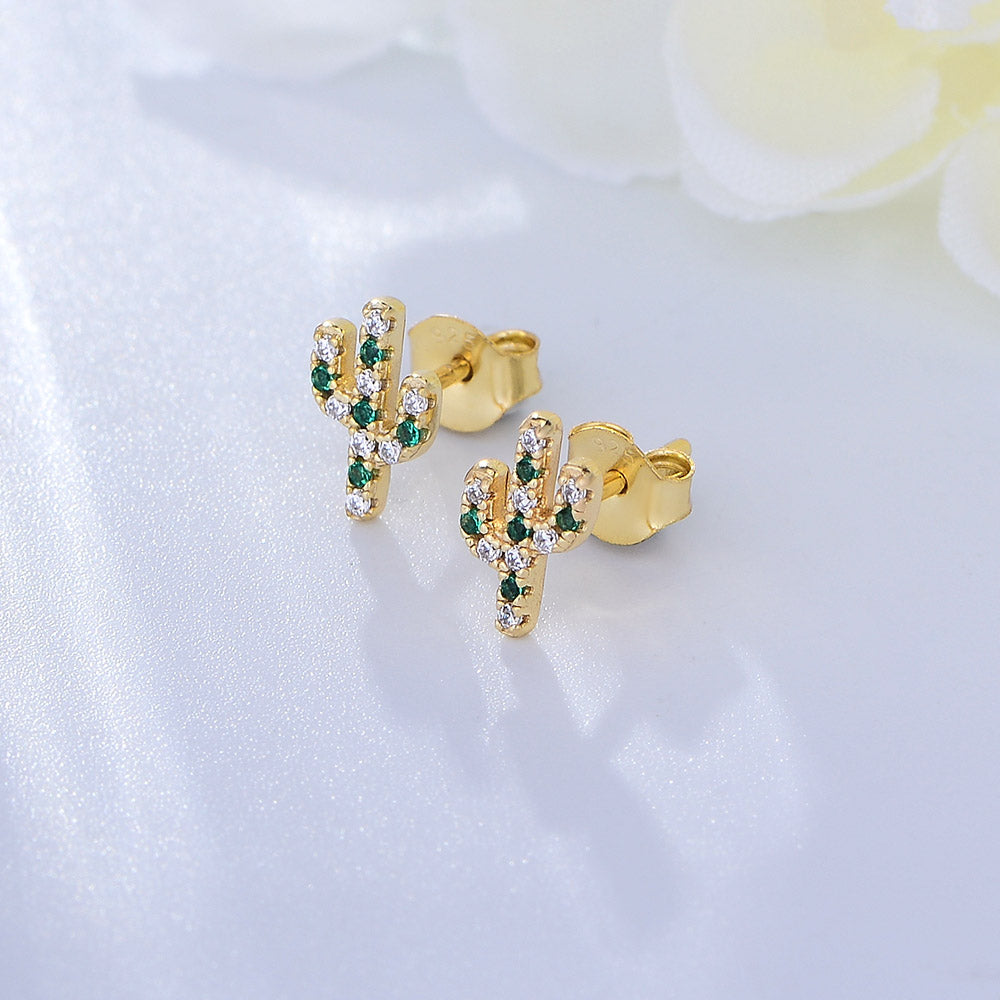 Fashion Tiny Colorful Cactus Stud Earring Fine Jewelry