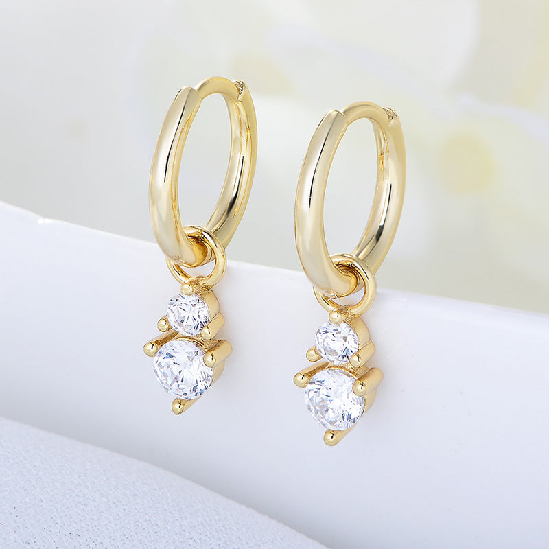 Cubic Zirconia Hoops Huggies Earrings