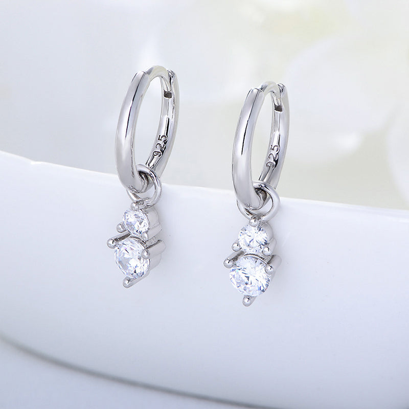 Cubic Zirconia Hoops Huggies Earrings