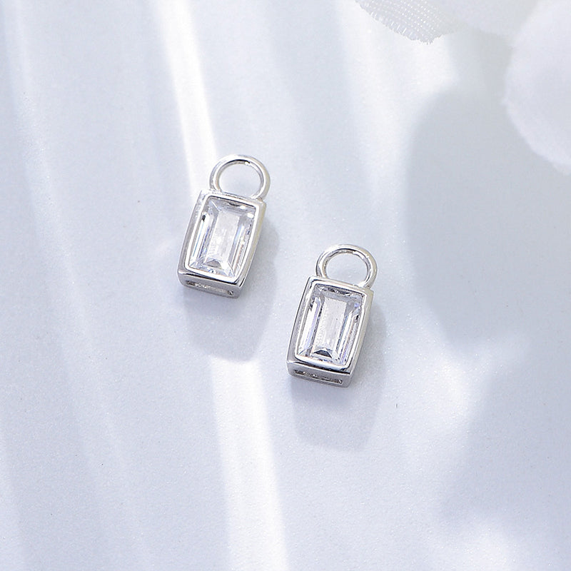 Emerald Cubic Zirconia Hoop Huggies Earrings Jewelry