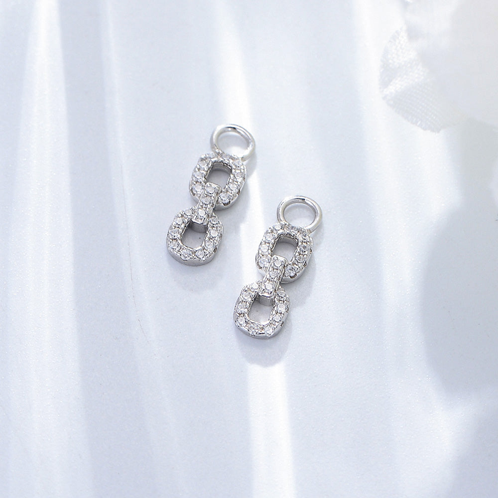 Fashion triple bezel CZ infinity huggies earrings