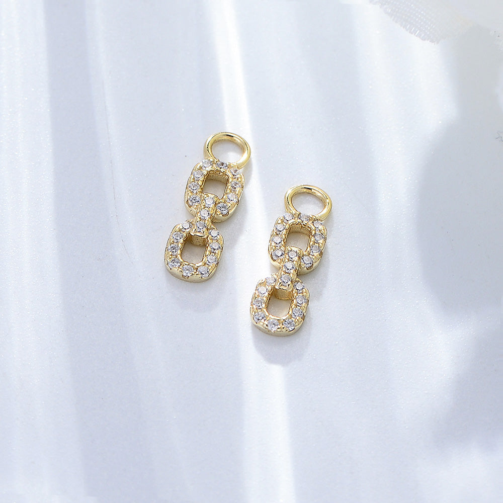 Fashion triple bezel CZ infinity huggies earrings